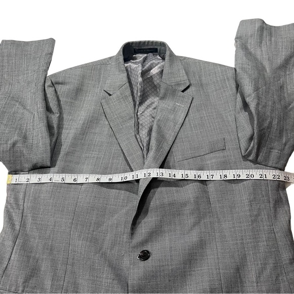Ralph Lauren Chaps Men Grey Crosshatch Pattern Suit Jacket Sz 44R Sports Coat - Picture 6 of 13